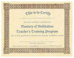 Certified Meditation Teacher Training Certificate